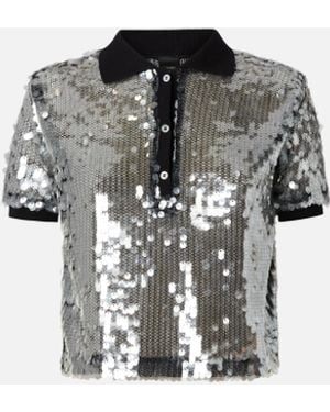 Pinko Polo Jumper With Semi-Transparent Sequins, /Transparent - Multicolour