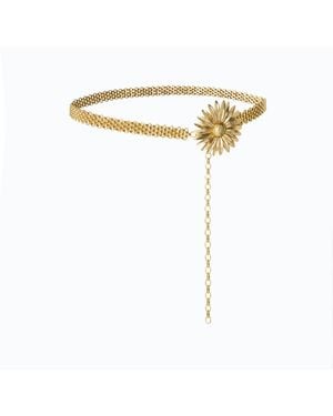 Pinko Chain Belt With Flower, 1.5 Cm - White