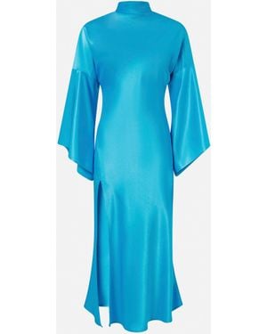 Pinko Long, Fluid Satin Dress - Blue
