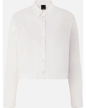 Pinko Cropped Shirt With Gathered Back - White