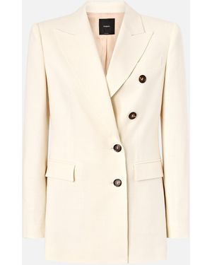 Pinko Double-Breasted Jacket With Pockets - Natural
