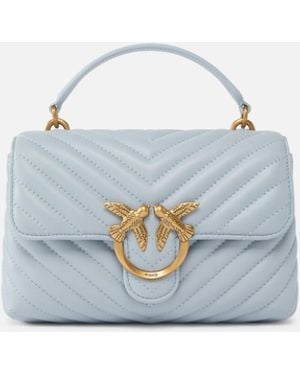 Pinko Mini Handbag Lady Love Bag Puff Chevron - Blue