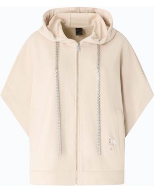 Pinko Fleece Jacket With Hood And Chain - Natural