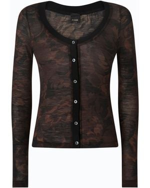 Pinko Cardigan With Floral Camouflage Print - Black