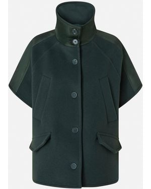 Pinko Cloth Cape With High Neck - Green