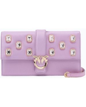 Pinko Galleria Love Bag One Flat Medium Hand-Held Clutch - Purple
