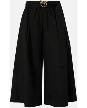 Pinko Long Shorts With Love Birds Buckle - Black