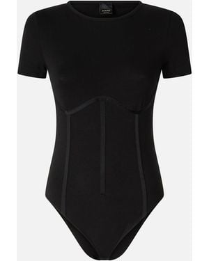 Pinko Short-Sleeved Corset Bodysuit - Black