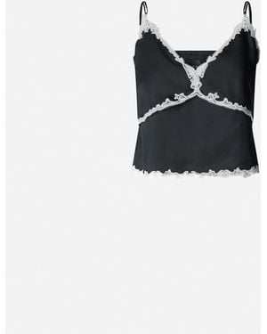 Pinko Top With Lace Inserts - Black