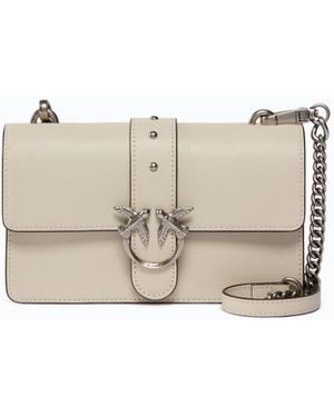 Pinko Small Love Bag One Leather Shoulder Bag With New Buckle - White