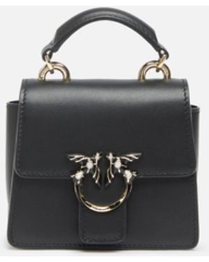 Pinko Handtasche Micro Love Bag One Top Handle Aus Leder Mit Schmuckschnalle Galleria - Weiß