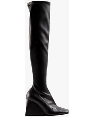 Souliers Martinez Cuissardes Effet Cuir Femme - Noir