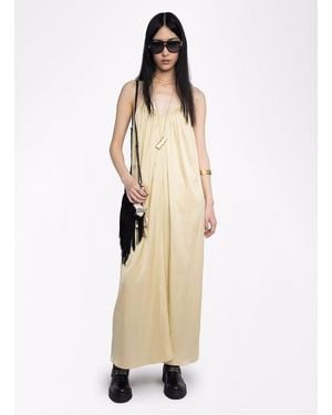 Zadig & Voltaire Robe Longue Col V Satinée Femme - Neutre