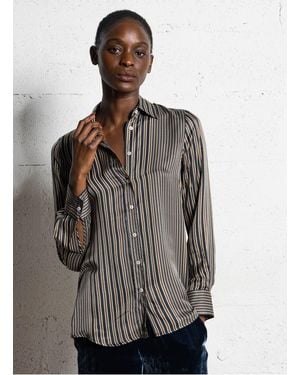 Diega Chemise Fluide À Rayures Femme - Gris