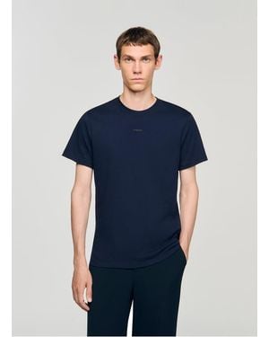 Sandro Tee-Shirt Droit En Coton - Bleu