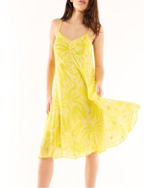 Wild Robe Midi Imprimée À Strass Femme - Jaune
