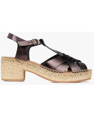 Naguisa Espadrilles En Cuir Femme - Marron