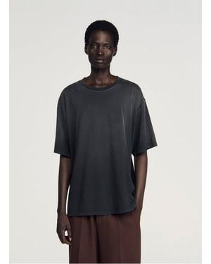 Sandro Tee-Shirt Manches Courtes Fluide Délavé - Bleu