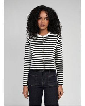 An'ge Cardigan Boutonné À Rayures Femme - Neutre