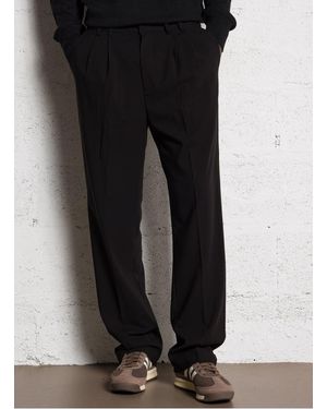Minimum Pantalon Chino Droit Uni À Pinces - Noir