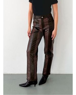 laagam Pantalon Droit Effet Cuir Femme - Noir