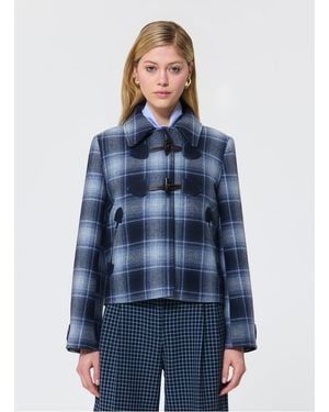 Tara Jarmon Veste Courte Droite Col Classique En Laine Mélangée Femme - Bleu