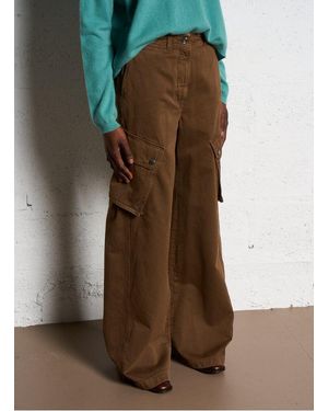 Max Mara Pantalon Large Cargo En Coton Femme - Vert