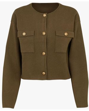 IKKS Cardigan Oversize Col Rond Femme - Vert