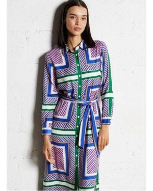 La Petite Etoile Robe Chemise Imprimée Femme - Bleu