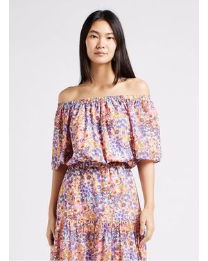 Indee Top Ample Court Col Carré Femme - Rose