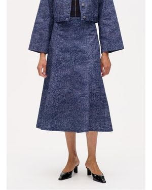 Baum und Pferdgarten Jupe Midi En Coton Bio Mélangé Femme - Bleu