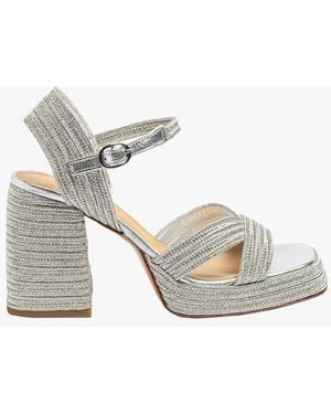 Castañer Sandales À Talon Tressées Femme - Blanc