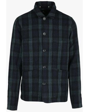 Paul Smith Surchemise Droite Col Classique En Laine À Carreaux - Bleu