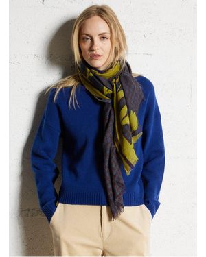 Nice Things Foulard Imprimé En Laine - Bleu