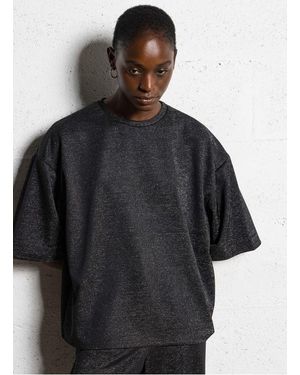 Imperial Tee-Shirt Ample Fluide Pailleté Femme - Gris