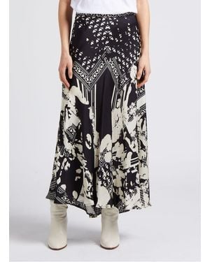 Mes Demoiselles Jupe Longue Imprimé Femme - Noir