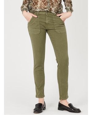 Acquaverde Jean Slim En Coton Mélangé Femme - Vert