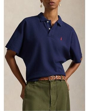 Polo Ralph Lauren Polo Oversize En Coton Femme - Bleu