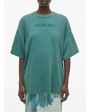ROUGE EDIT Tee-Shirt Oversize En Coton Bio Femme - Vert