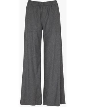 Diega Pantalon Large En Laine Mélangée Femme - Gris