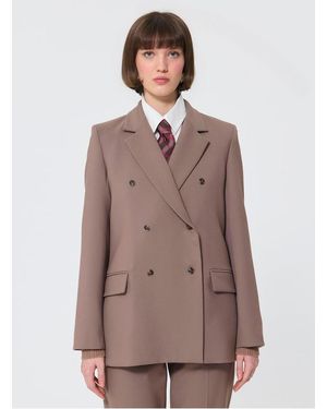 Tara Jarmon Veste Tailleur Droite En Laine Femme - Marron