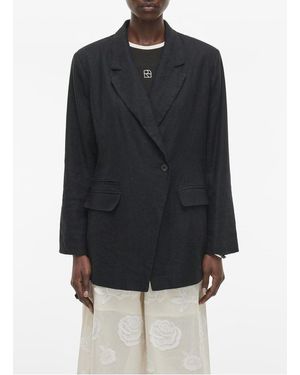 ROUGE EDIT Veste De Tailleur En Lin Mélangé Femme - Bleu
