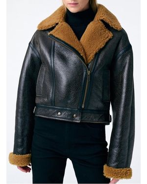Veste Bomber Vanessa Bruno Laine Rose Vif Blanc Taille M Italie - Occasion TB