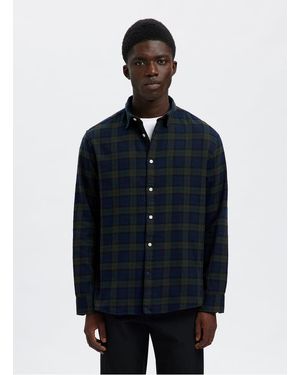 SELECTED Chemise Col Classique En Coton Bio - Bleu