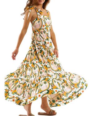 Wild Robe Longue Encolure Carrée Femme - Métallisé