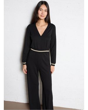 I Code Combinaison Droite Col V Femme - Noir