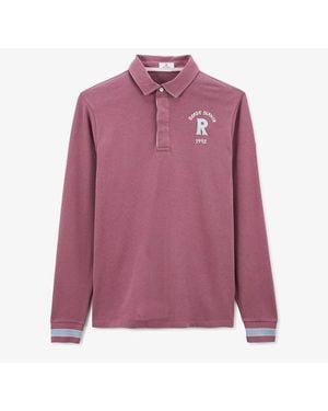 Serge Blanco Polo De Rugby Manches Longues - Rose