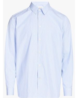 SAISON 1865 Chemise Droite Rayée En Coton - Bleu