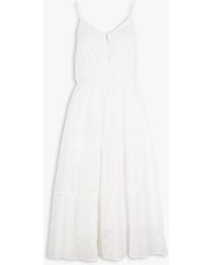 La Petite Etoile Robe Longue À Bretelle En Coton Femme - Blanc