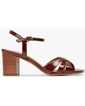 Mellow Yellow Sandales À Talons En Cuir Verni Femme - Marron